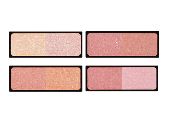 2色使いで頬に自然な立体感のある艶肌に