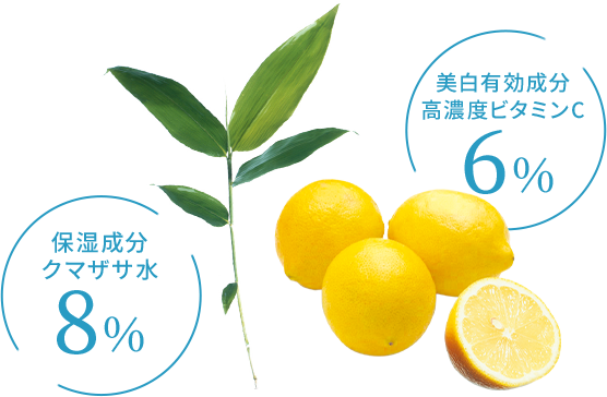 保湿成分クマザサ水8% 美容有効成分高濃度ビタミンC6%