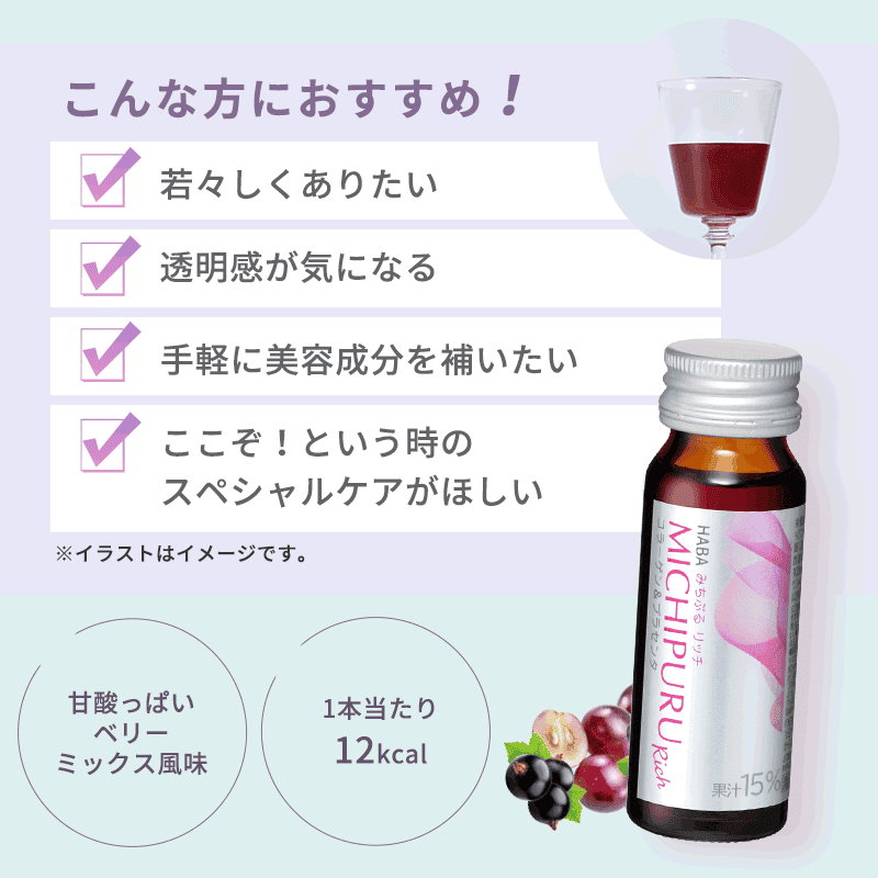 こんな方におすすめ！若々しくありたい・透明感が気になる・手軽に美容成分を補いたい・ここぞ！という時のスペシャルケアがほしい